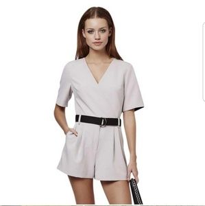 Topshop Drape Front Romper with Black Belt
